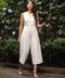 Vneck Princess Line Linen Jump Suit